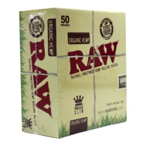 RAW ORGANIC HEMP KING SIZE SLIM 50 PER BOX